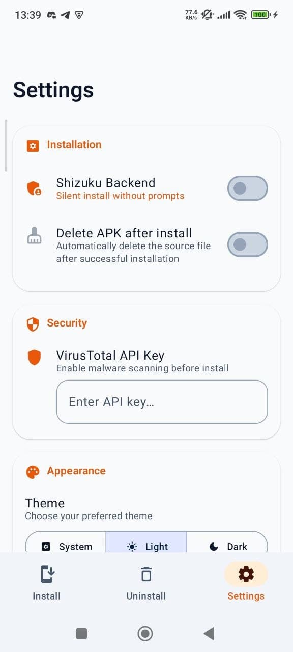 Install history